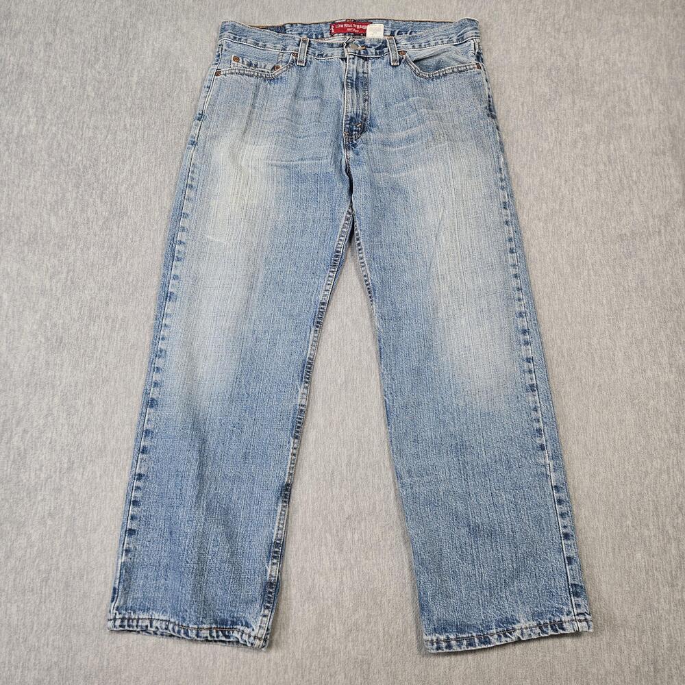 Vintage Levis 529 Jeans Men 34x30 Blue Low Rise Straight Light Wash Made USA Y2K